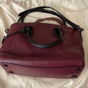 Small leather zip top satchel